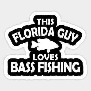 Florida Guy Loves Bass Fishing Sticker